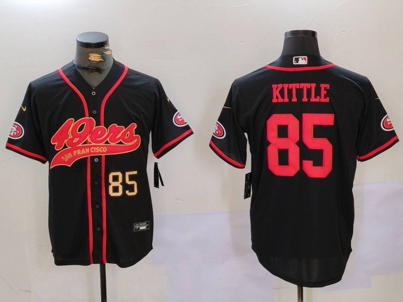 Men San Francisco 49ers #85 Kittle Black gold Joint Name 2024 Nike Limited NFL Jersey style 2->san francisco 49ers->NFL Jersey